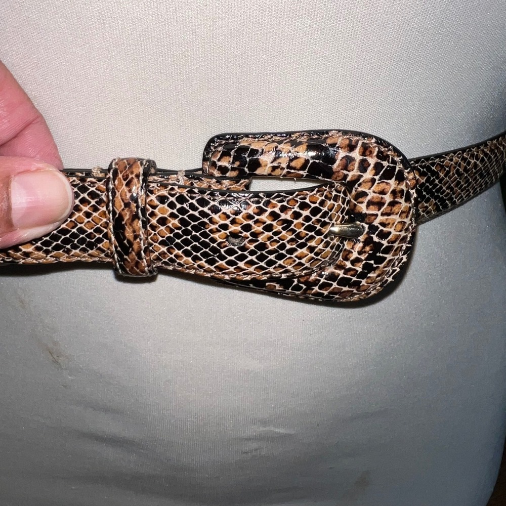 WCM NY Snakeskin‎ Print Belt Genuine Leather Made in USA Women's Size Small